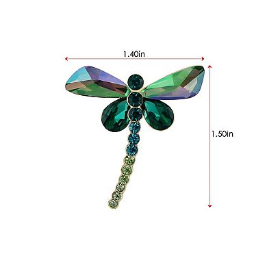 Women's Crystal Shine Amethyst Dragonfly Bug Brooch Pin