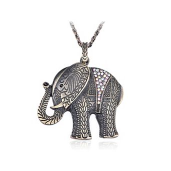 Women's Gun Antique Elephant Pendant Necklace