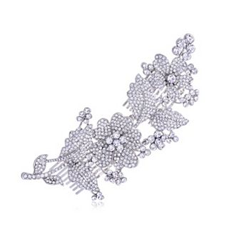 Women's Flower Leaf Bridal Long Hair Comb