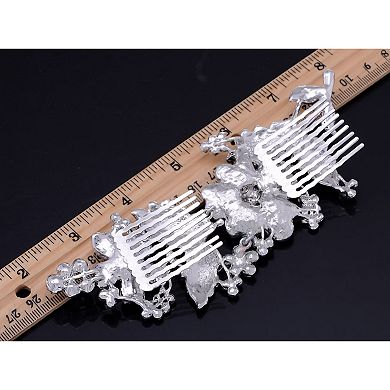 Women's Flower Leaf Bridal Long Hair Comb