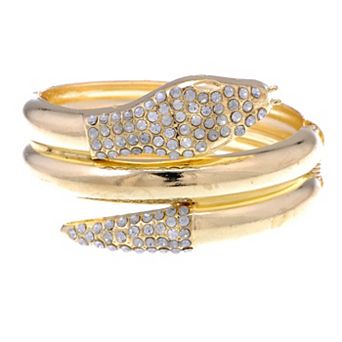 Women's D Snake Coil Embellished Egyptian Cleopatra Style Bracelet