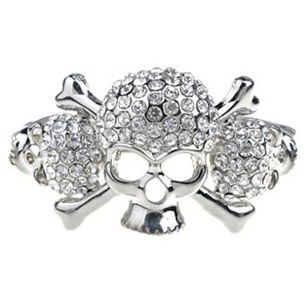 Women's Skull Crossbone Cuff Bangle Bracelet