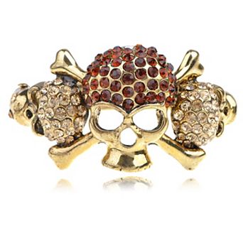 Women's Skull Crossbone Cuff Bangle Bracelet