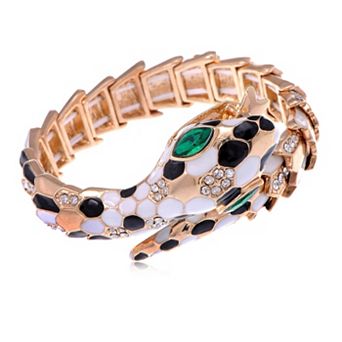 Women's Egyptian Style D Coiling Snake Bangle With Accenting