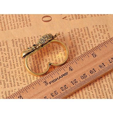Women's Death Bone & Skulls Head Scary Deadly Two Fingers Ring