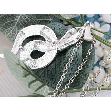 Women's Spiraled Abalone Patch Body Snake Pendant