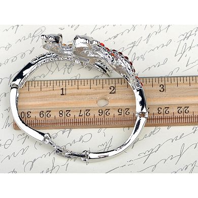 Women's Red Twin Serpents Snake Cuff Bracelet Bangle