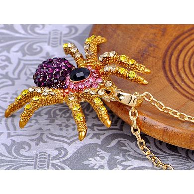 Women's Amethyst Spider Pendant Necklace