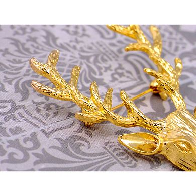 Women's Vintage Retro Deer Antler Stag Moose Elk Head Animal Ring