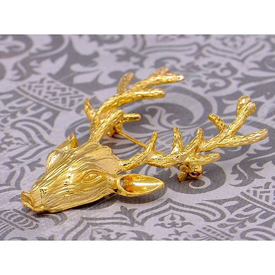 Women's Vintage Retro Deer Antler Stag Moose Elk Head Animal Ring