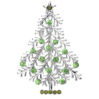 Women's Multicolor Holiday Christmas Tree Star Brooch Pin
