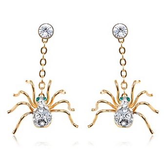 Women's Petite Creepy Elements Spider Drop Earrings
