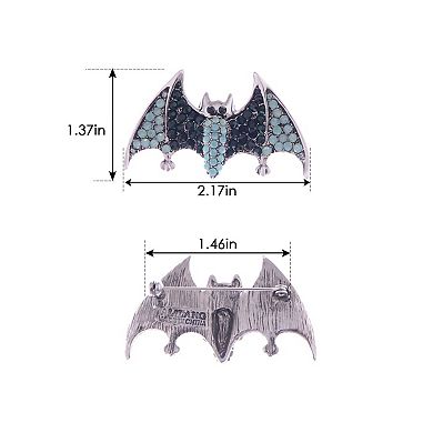 Women's Silver Halloween Ombre Vampire Bat Wing Animal Brooch Pin