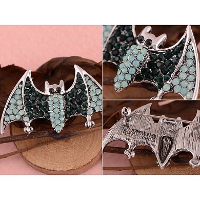 Women's Silver Halloween Ombre Vampire Bat Wing Animal Brooch Pin