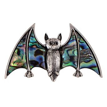 Women's Silver Halloween Ombre Vampire Bat Wing Animal Brooch Pin
