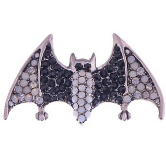 Women's Silver Halloween Ombre Vampire Bat Wing Animal Brooch Pin