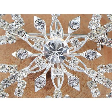 Women's Winter Festive Snowflake Brooch Pin