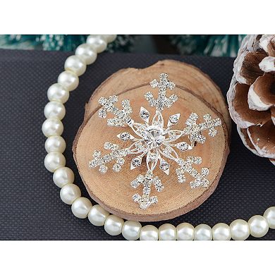 Women's Winter Festive Snowflake Brooch Pin