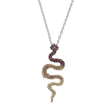 Women's Topaz Yellow Peach Yellow Gradient Slithering Snake Necklace