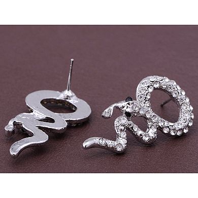 Women's Serpent Snake Tongue Hiss Necklace Earring Set