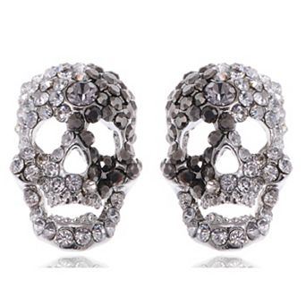 Women's Cutout Scary Skull Head Stud Earrings