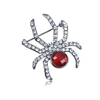 Women's Elements Ruby Red Gem Body Petite Spider Pin Brooch