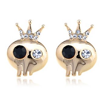 Women's Scaled Threatening Scary Skull Element Earrings