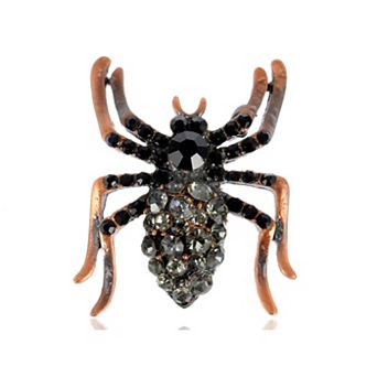Women's Jet Spider Insect Bug Pin Brooch