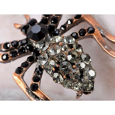 Women's Jet Spider Insect Bug Pin Brooch