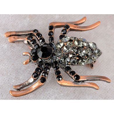 Women's Jet Spider Insect Bug Pin Brooch