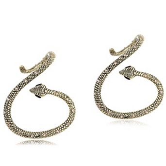 Women's Bronze Eyed Snake Dimensional Earrings