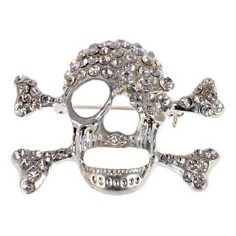Women's Shine Scary Skull Bone Head Brooch Pin