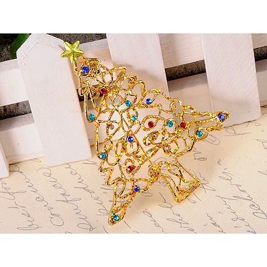 Women's Christmas Joy Frost Lit Tree Ornament Pin Brooch