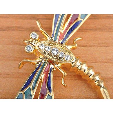 Women's Pearlescent Red Dragonfly Brooch Pin
