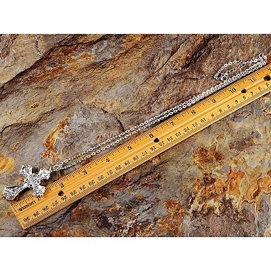 Women's Religious Cross Pendant Necklace Aquamarine