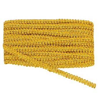 Gimp Braid Trim, 27 Yards Gold and Silver Metallic Edge Woven Trim, Curtain Slipcover Costume