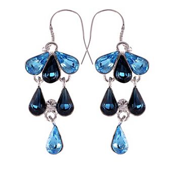 Women's Element Silver Rain Teardrop Cluster Fish Hook Dangle Earrings