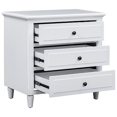 28'' Nightstand with 3 Spacious Drawers, Smooth Gliding Rails,for Bedroom, Living Room, Office