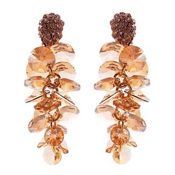 Women's Element Topaz Colored Half Ball Grape Berry Cluster Dangle Earrings