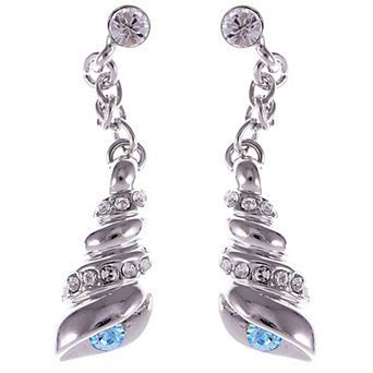 Women's Element Silver Sea Shell Conch Dangle Drop Earrings