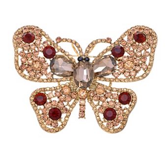 Women's Brilliant Topaz Colored Butterfly Brooch
