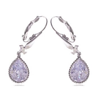 Women's Element Silver Colored Teardrop Dove Bird Fish Hook Earrings