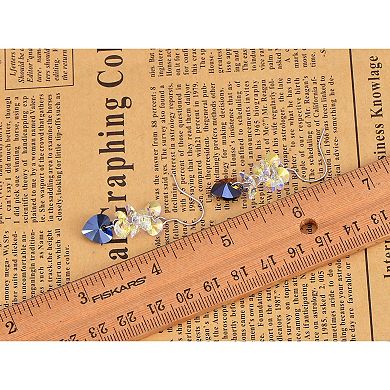 Women's Element Heart Aurora Borealis Colored Cluster Dangle Earrings