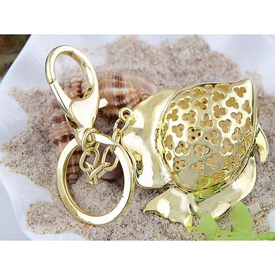 Women's Fire Opal Angel Piranha Fish Keychain