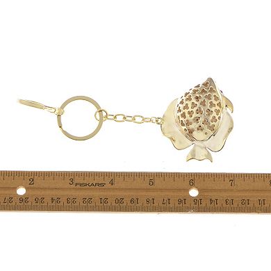Women's Fire Opal Angel Piranha Fish Keychain