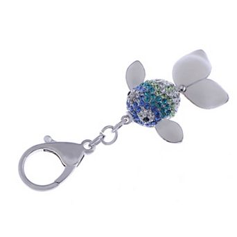Women's Fire Opal Angel Piranha Fish Keychain