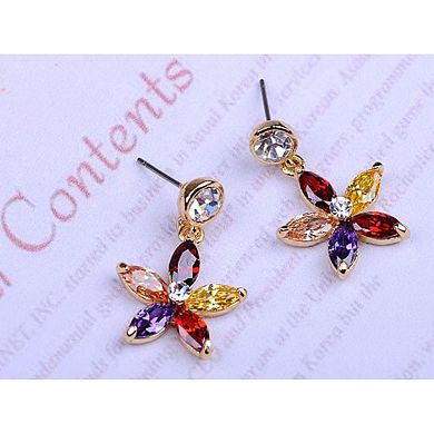 Women's Autumn Carnival Dangle Star Flower Earring Necklace Jewel Set
