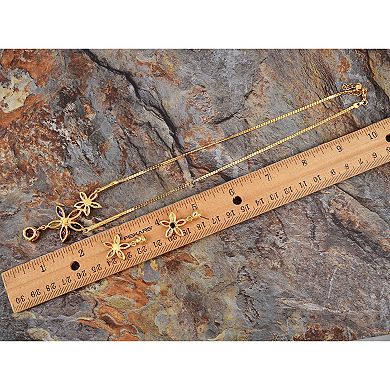 Women's Autumn Carnival Dangle Star Flower Earring Necklace Jewel Set