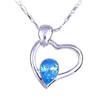 Women's Light Peach Smoked Topaz Double Hearts Fruit Element Necklace