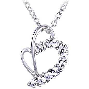 Women's Light Peach Smoked Topaz Double Hearts Fruit Element Necklace